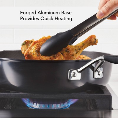 Onyx Black 5-Quart Nonstick Aluminum Saute Pan with Lid