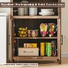 OKD 70" Storage Bookshelf-Bookcase with Adjustable Shelves & Barn Door, Farmhouse 5-Tier Storage Cabinet - image 4 of 4