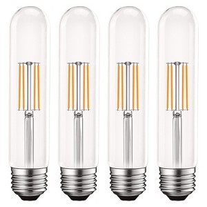 Luxrite Vintage T9 LED Tube Light Bulbs 60W Equivalent, 2700K Warm White, 550 Lumens, Dimmable  5W, UL Listed, E26 Base 4 Pack - 1 of 4