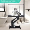 43.6" Pet Grooming Table for Large Dogs, Heavy Duty Height Adjustable Dog Grooming Table With Overhead Arm & Noose Height Range 22''-39'', Black - 2 of 4