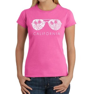 LA Pop Art Women's Word Art T-Shirt - California Shades - 1 of 4