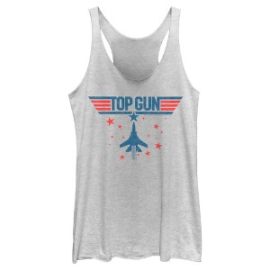 Women's Top Gun Fighter Jet and Stars Logo Racerback Tank Top - 1 of 4