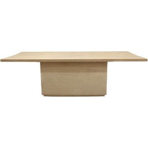 HomeRoots 108" Natural Solid Wood Pedestal Base Dining Table - 1 of 4
