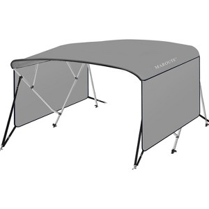 Bimini Top for Boats, Sun Shade Canopy with Mesh Sidewalls, Storage Boot, Support Poles, Fits Most Boat Types - 1 of 4