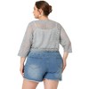 Agnes Orinda Women's Plus Size Shrug 3/4 Sleeves Lace Tie Neck Crop Bolero Cardigan - 4 of 4