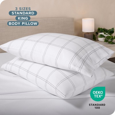 King Size White and Gray Hypoallergenic Microfiber Pillowcases