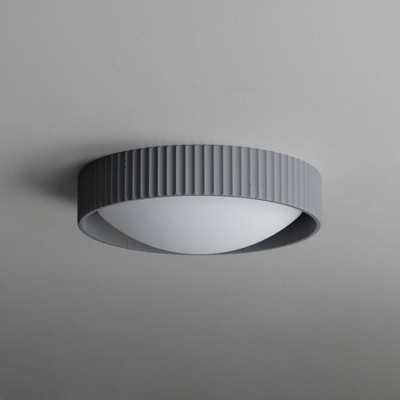 Gray Concrete LED Flush Mount Light with Acrylic Diffuser