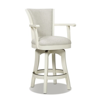 Williams 27" White Pepper Oak Wood Swivel Counter Stool