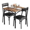 3-Piece Dining Set - Compact Wooden Kitchen Table with 2 Cushioned Chairs for Small Spaces - 2 of 4