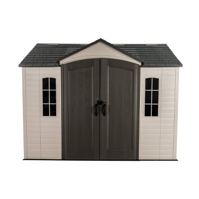 Lifetime 10' x 8' Outdoor Storage Shed Desert Sand: Secure, UV-Protected, Weather-Resistant