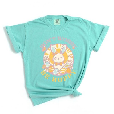 Simply Sage Market Women's Don't Worry Be Hoppy Circle Short Sleeve Garment Dyed Tee