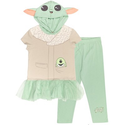 Star Wars The Mandalorian The Child Baby Girls Cosplay Costume T-Shirt Dress and Leggings Infant