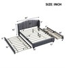 Upholstered Platform Bed With Wingback Headboard, Queen Size Bed Frame With Twin Trundle, 2 Drawers, No Box Spring Needed, Gray - 3 of 4