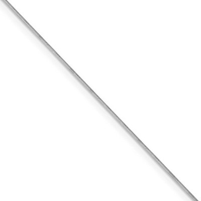Black Bow Jewelry 0.7mm, 14k White Gold, Octagonal Snake Chain Necklace