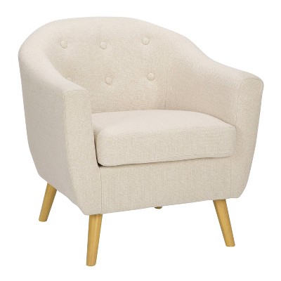 Rockwell Polyester wood Accent Chair Natural cream Lumisource