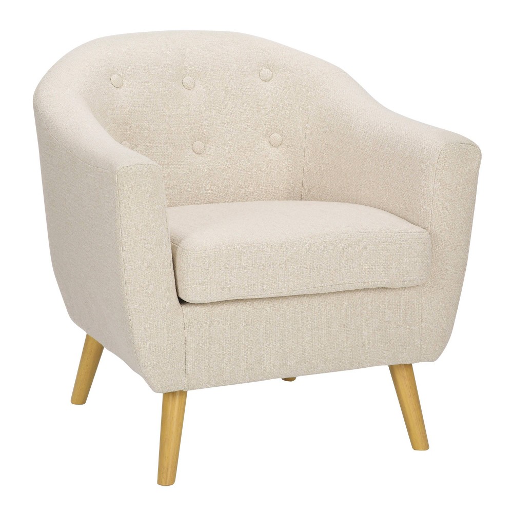 Photos - Chair Rockwell Polyester/Wood Accent  Natural/Cream - LumiSource