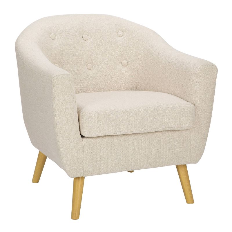 Rockwell Polyester/Wood Accent Chair Natural/Cream - LumiSource, 1 of 10