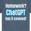 Boys' - Instant Message - Homework ChatGTP Has It Covered Short Sleeve Graphic T-Shirt - 2 of 4