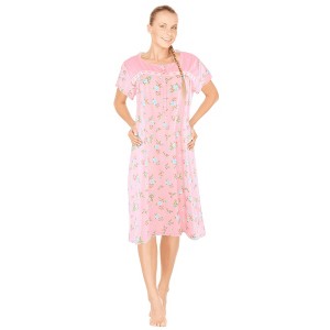JEFFRICO Womens Short Sleeve Nightgowns Sleepwear Soft Pajama Dress Nightshirts - 1 of 4