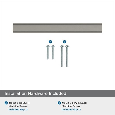 Satin Nickel Modern Brushed Bar Pull with Mounting Hardware