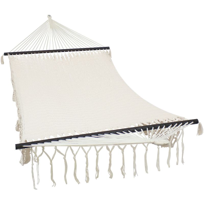Sunnydaze Deluxe American Style Hand-Woven Cotton and Nylon Mayan Hammock with Stand - 400 lb Weight Capacity/15' Stand, 6 of 9