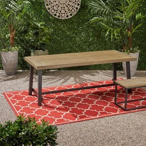 NicBex Outdoor Dining Table,Square/Rectangular Patio Table with Acacia Wood Top for 3-4 Person,Outdoor Furniture - 1 of 4