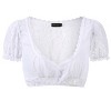 KOJOOIN Womens Blouse Shirt for Authentic Costume Traditional Lace Crop Top Off Shoulder - 2 of 4