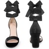 BLISSFUL STEP Women's Ankle Tie Chunky Heel Velvet Sandals - 3 of 4