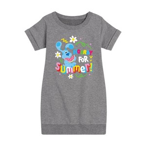 Girls' - Blue's Clues & You! - Hooray for Summer Graphic Short Sleeve Fleece Dress - 1 of 3