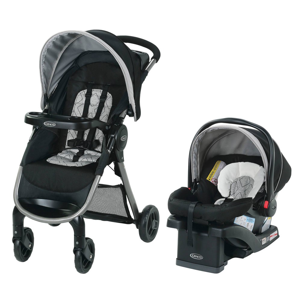 Graco FastAction Fold SE Travel System with SnugRide Infant Car Seat Asher