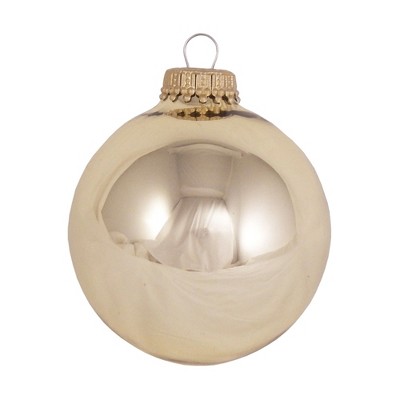 Christmas by Krebs 8ct Tiffany Gold Shiny Glass Christmas Ball Ornaments 2.5" (67mm)