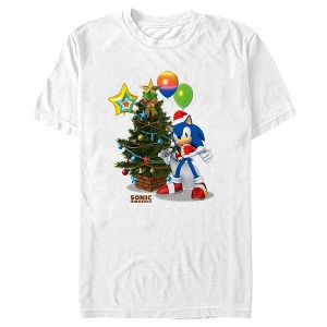 Men's Sonic the Hedgehog Christmas And Balloons T-Shirt - 1 of 4