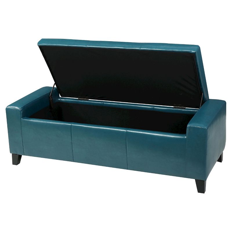 Guernsey Faux Leather Storage Ottoman Bench Teal - Christopher Knight Home, 3 of 6