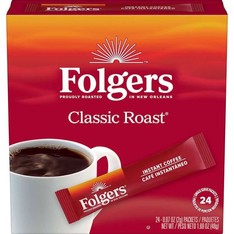 Folgers Classic Roast Instant Medium Roast Coffee - 24ct, 1 of 17