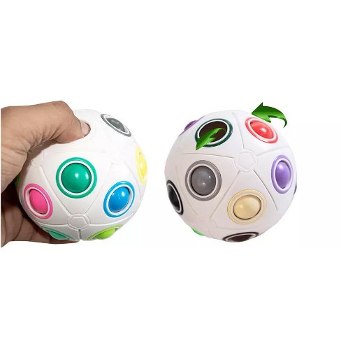 Rainbow Magic Ball Cube Rainbow Ball Fidget Sensory Toy Brain Teasers Games 