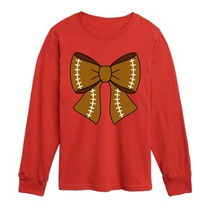 Boys' - Instant Message - Football Bow Long Sleeve Graphic T-Shirt - 1 of 4