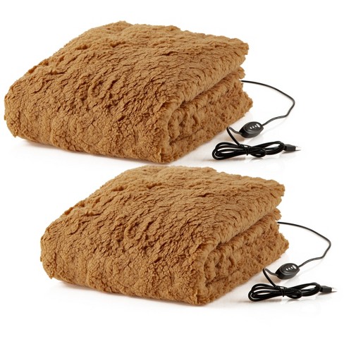 Heated Blanket 2-pack - Usb-powered Fleece Throw Blankets For