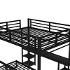 TopComfy Beds Queen Over Twin XL Metal Bunk Bed Loft Bed with Desk and Shelves Multi Functional Folds into Sofa for Bedroom, Black, 63"*68.7"*138.67" - 4 of 4