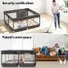 Fodoss Baby Playpen with Mat, Small Play Pen(47x47inch), Dark Gray - 4 of 4