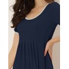 cheibear Women's U Neck Short Sleeve Lounge Dress Pajama Nightgown - 4 of 4