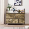 VECELO Wooden Top Dresser with 5 Drawers, Bedside/End Table for Living Room or Bedroom, Easy Pull Handle, Brown/Gray - 4 of 4