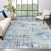 4'x6' Modern Abstract Area Rug, Machine Washable, Non-Slip, Low Pile, Foldable Distressed Rug for Living Room, Bedroom, Kitchen, Yellow - 2 of 4