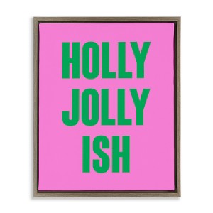 Stupell Industries Holly Jolly Ish Humor Floating Frame Canvas Art - 1 of 4
