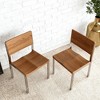 Gaoyangjiaju 31.5 Inch Wooden Dining Chair with Stainless Steel Legs Kitchen Dining Room Accent Chair - 4 of 4