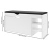 YIYIBYUS Shoe Bench with Seat and Folding Drawer for Hallway, Entrance, White - 4 of 4