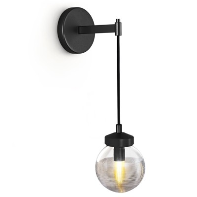 CityFurn 1-Light Modern Globe Glass Wall Sconce Bathroom Vanity Lights