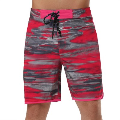 INSPIRE CHIC Men's Summer Drawstring Elastic Waist Color Block Beach Board Shorts