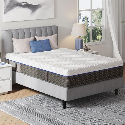 Twin Mattress 12 Inch, Gel Memory Foam Mattress in a Box, Medium Firm, Fiberglass-Free, Pressure Relief, CertiPUR-US Certified, White