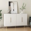 56.7" Fluted Sideboard Buffet Cabinet, Modern Credenza with Adjustable Shelves for Dining Room, Large Accent Console-3irtyhousy - 2 of 4