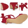 Perphy Women's Open Toe Ankle Tie Ruched Strap Bridal Kitten Heels Sandals - 3 of 3